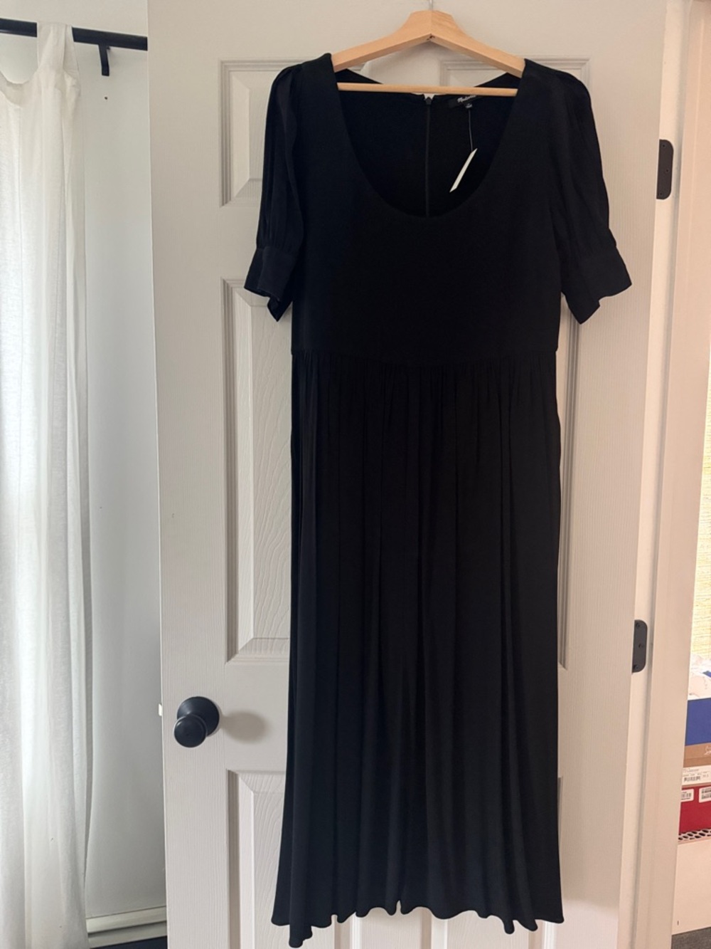 Black Scoop Neck Midi Dress - Women's NWT Madewell